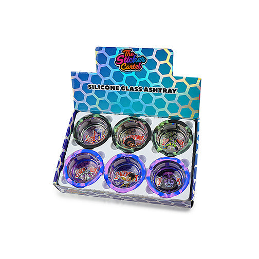 Woods Holographic Glass Ashtray w/ Silicone Sleeve (Box of 6)
