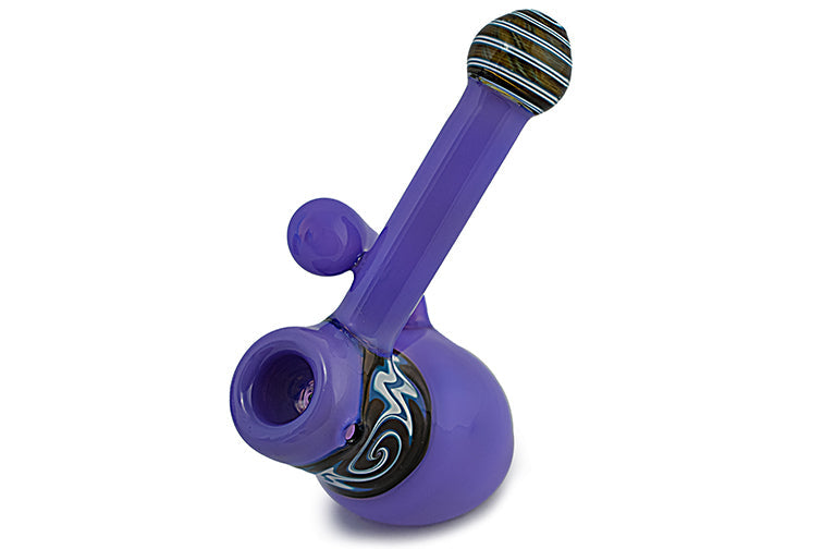 Wig Wag Milky Colored Glass Bubbler